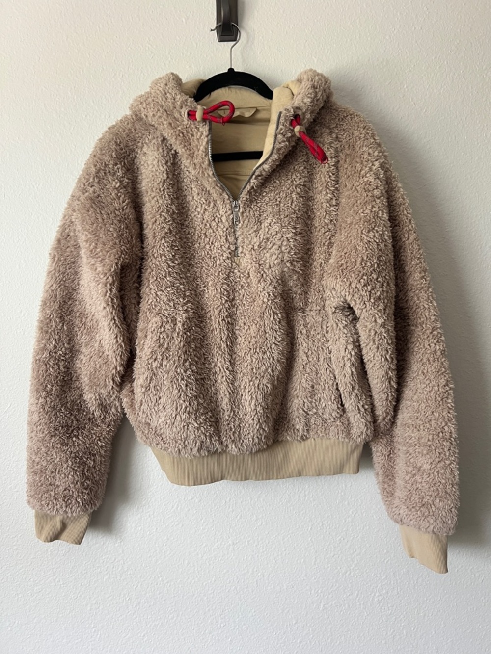 Lululemon Oh So Sherpa Half Zip Jacket With Hood In Trench Color Size 10 - Picture 2 of 3